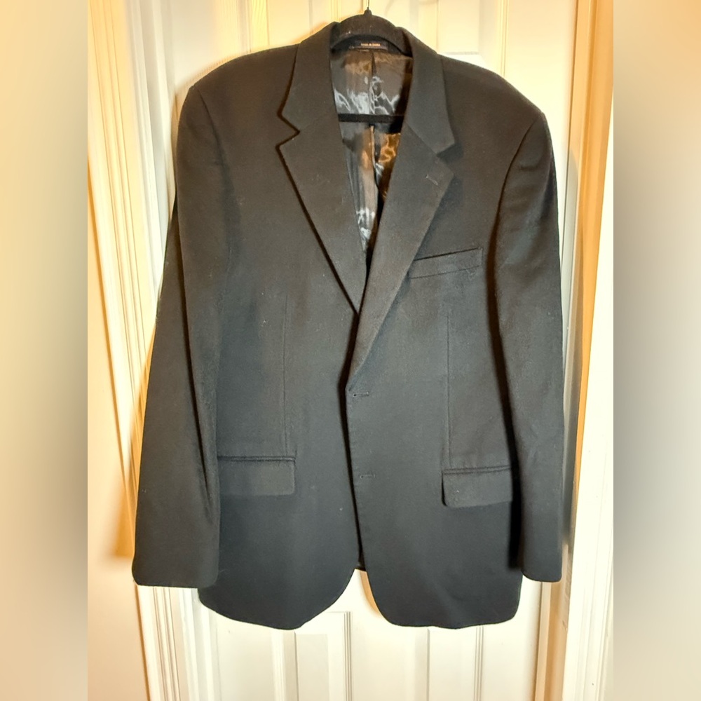 Cashmere Blend, Club Room Men’s Blazer Luxury Fabrics Wool, Silk, Sz 44L Elegant